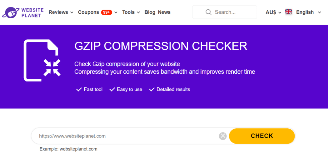 Controllo compressione GZIP