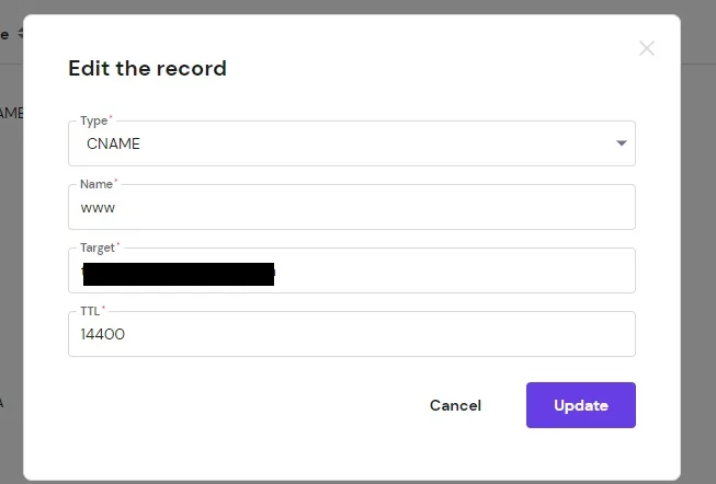 comment mettre à jour vos enregistrements DNS sur l'hébergeur étape 2