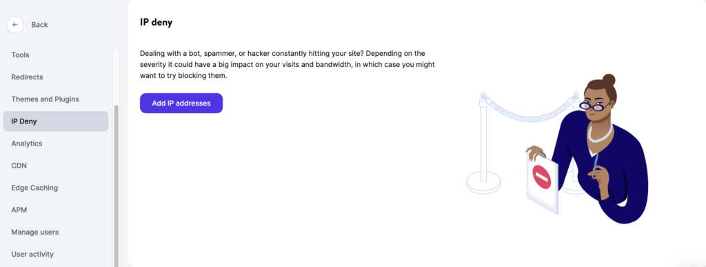 fonction de refus d'ip kinsta pour une sécurité améliorée