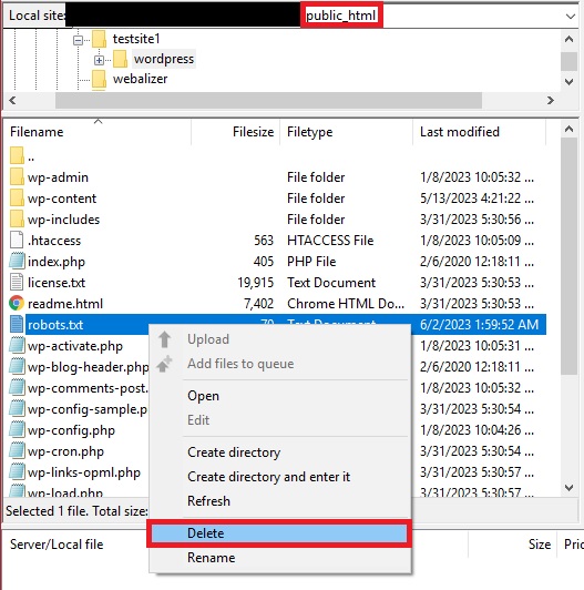 hapus file hapus robots.txt dari wordpress