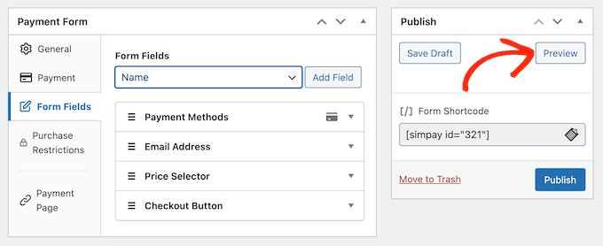 Previewing how a subscription form and free trial will look on your WordPress website