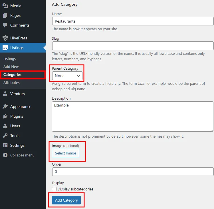 Menambahkan kategori daftar ke situs web direktori bisnis.