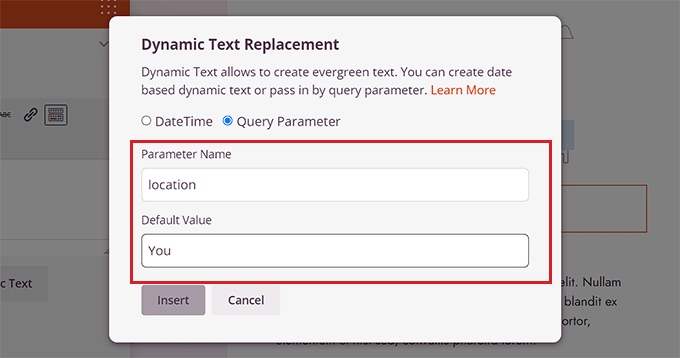 Select dynamic parameter query