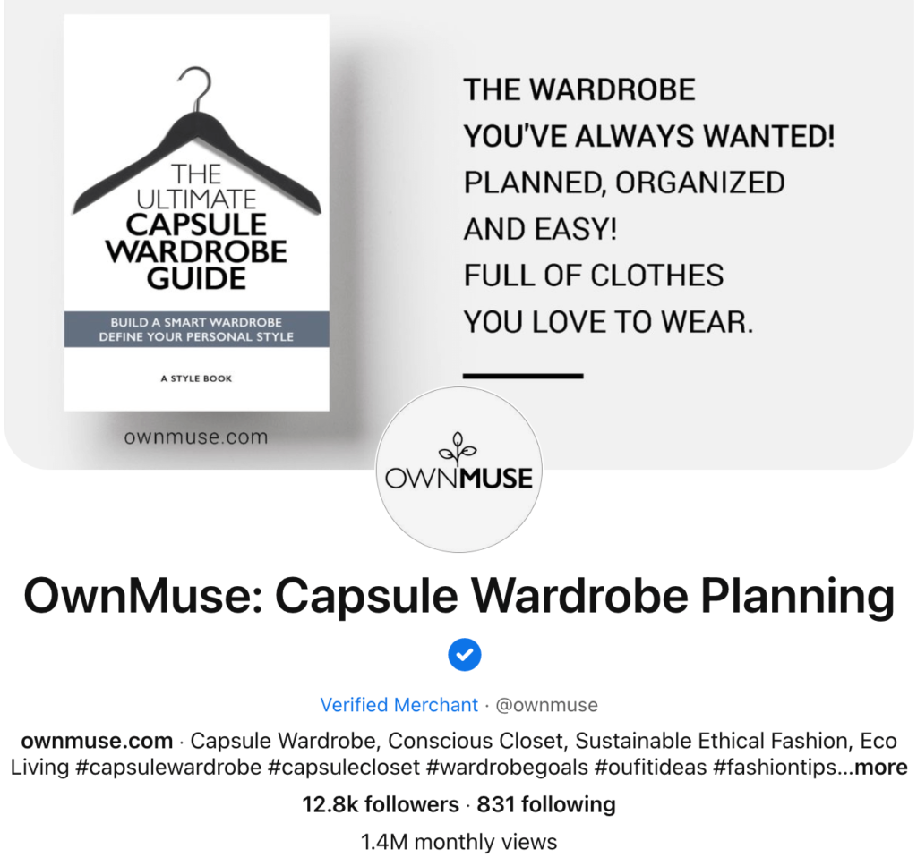 ownmuse pinterest 个人资料以推广其品牌