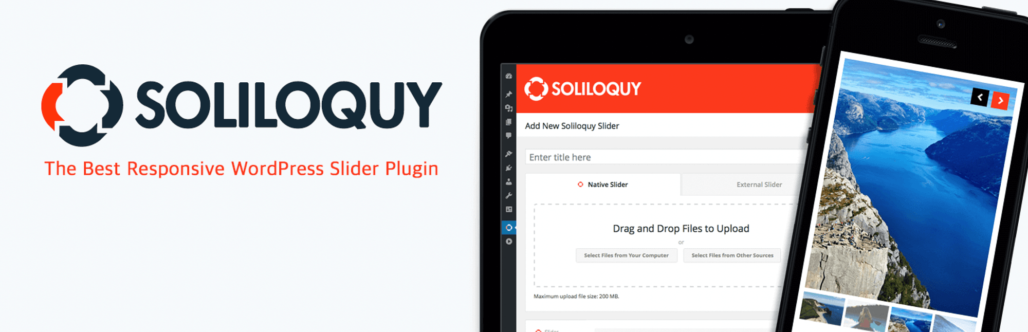 Soliloquy WordPress 슬라이더 플러그인.