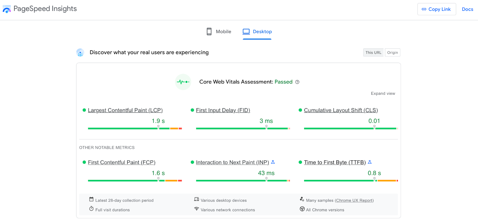 PageSpeed ​​Insights 보고서