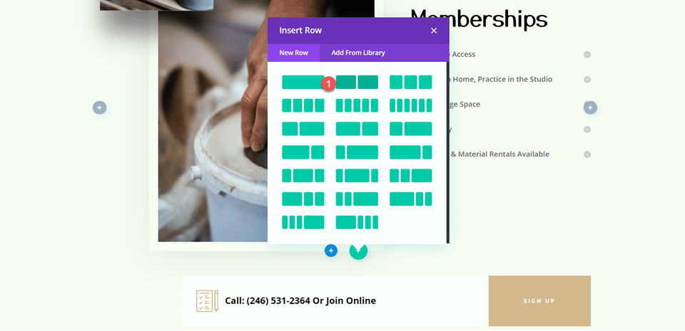 Divi Add Sticky Map Module Insert Row