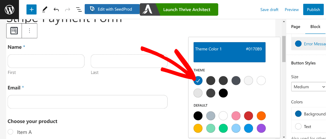 Styling the payment form