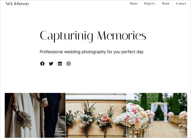 Final Photography website design