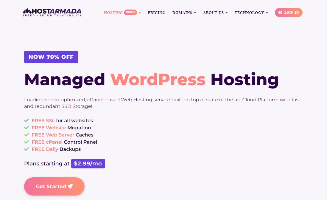 HostArmada: 저렴한 WordPress 호스팅