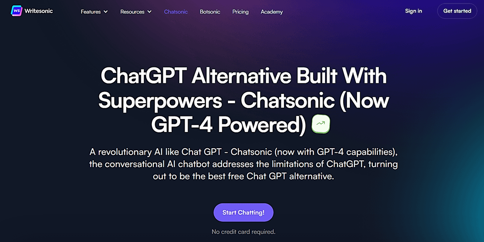 ChatGPT の代替チャットボット。