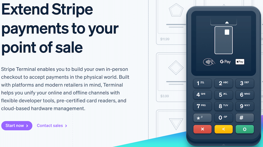 The Stripe Terminal page