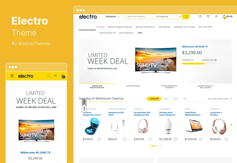 Elektro Tema - Elektronik Mağazası WooCommerce Teması