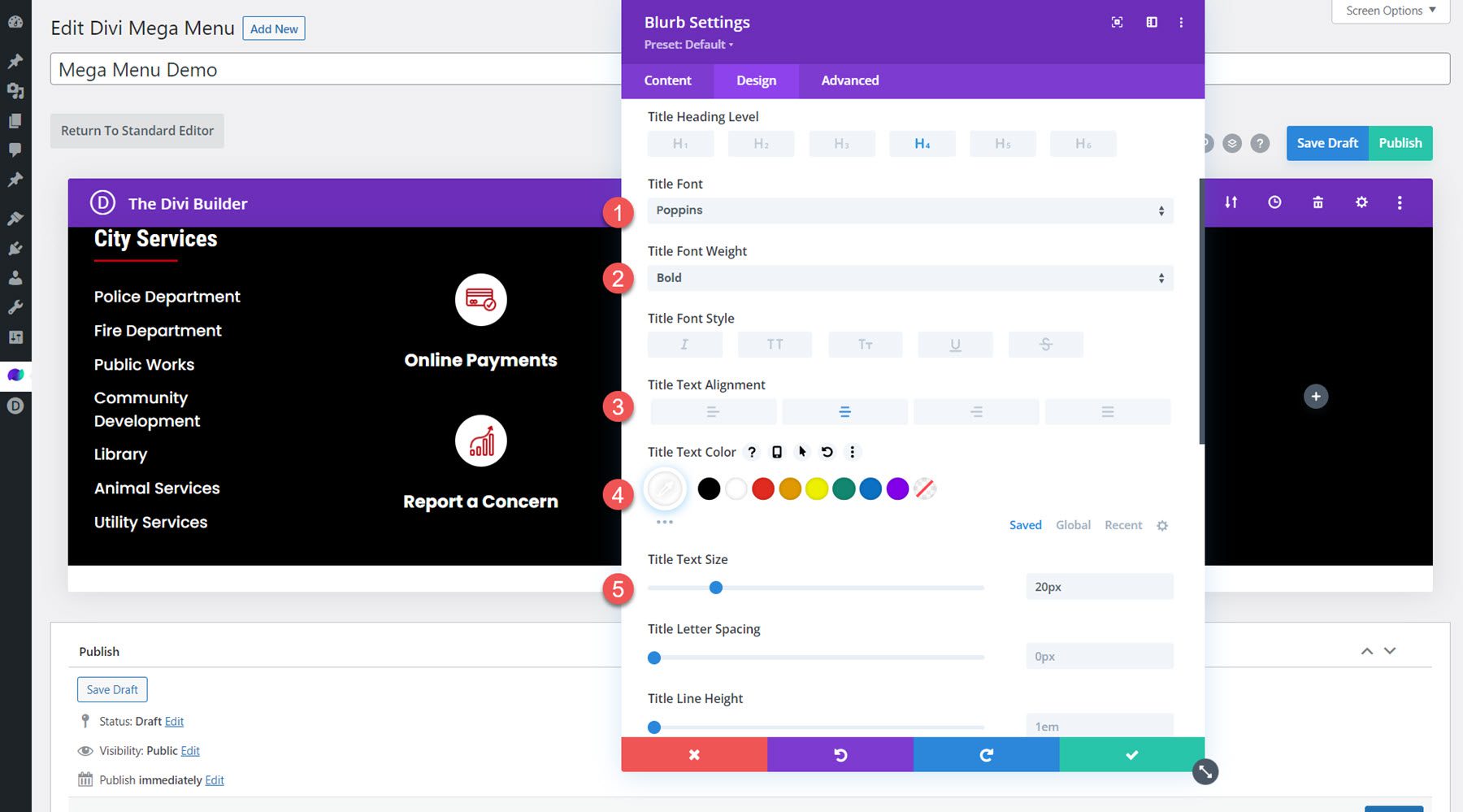 Divi Mega Menu Mega Drop-Down Module Layout ข้อความประกาศ