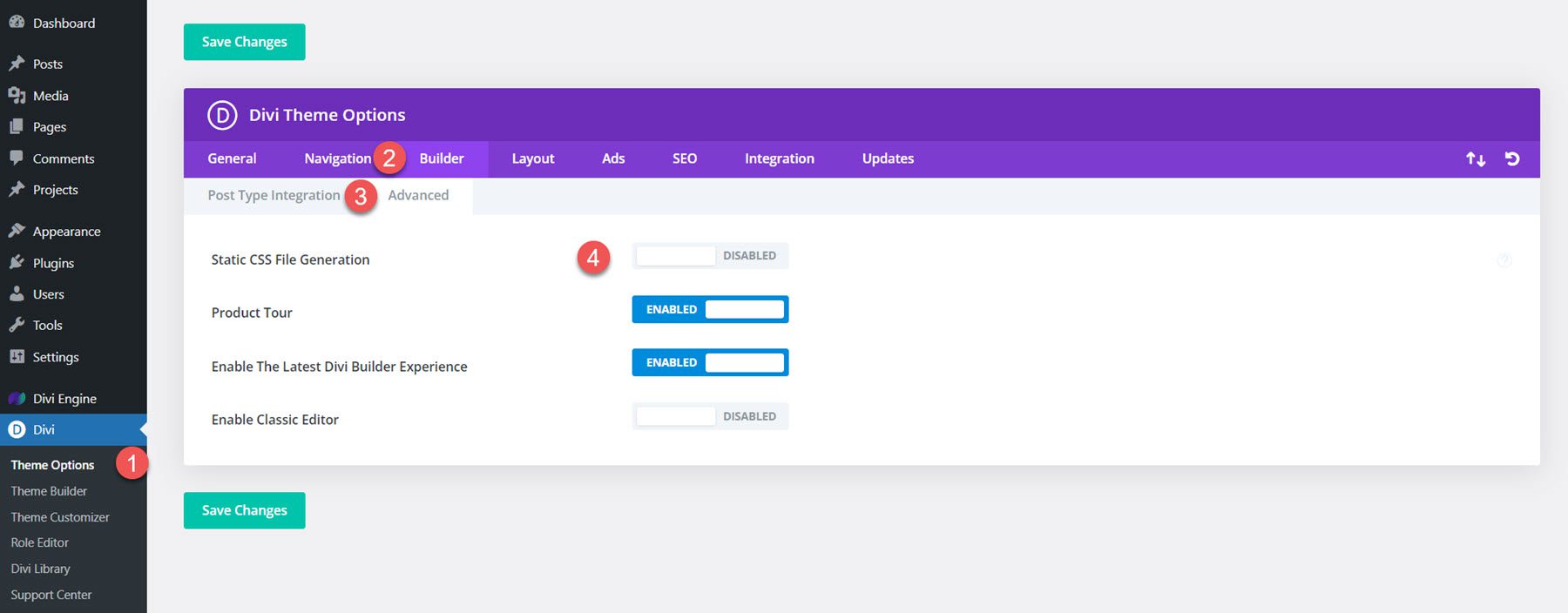 Divi Mega Menu Pembuatan File CSS Statis