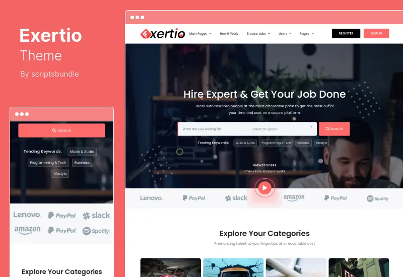 Exertio テーマ - フリーランス マーケットプレイスの WordPress テーマ