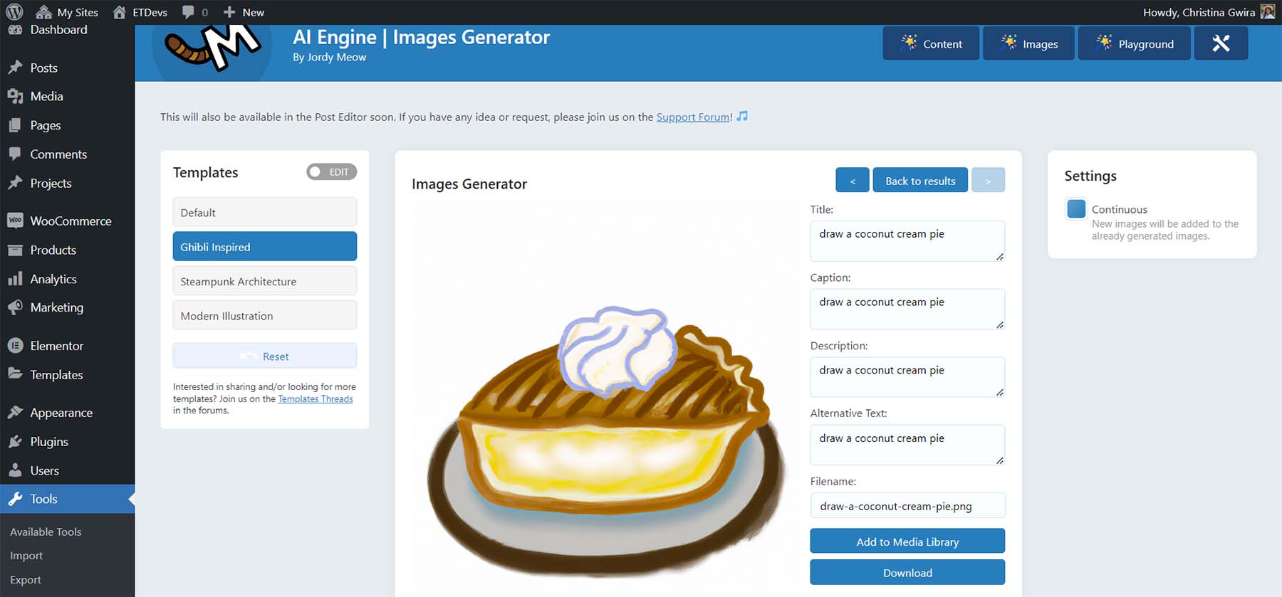 AI Engine Generator de imagini