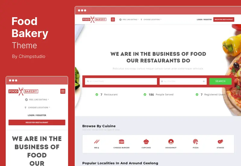 FoodBakery テーマ - デリバリーレストランディレクトリ WordPress テーマ