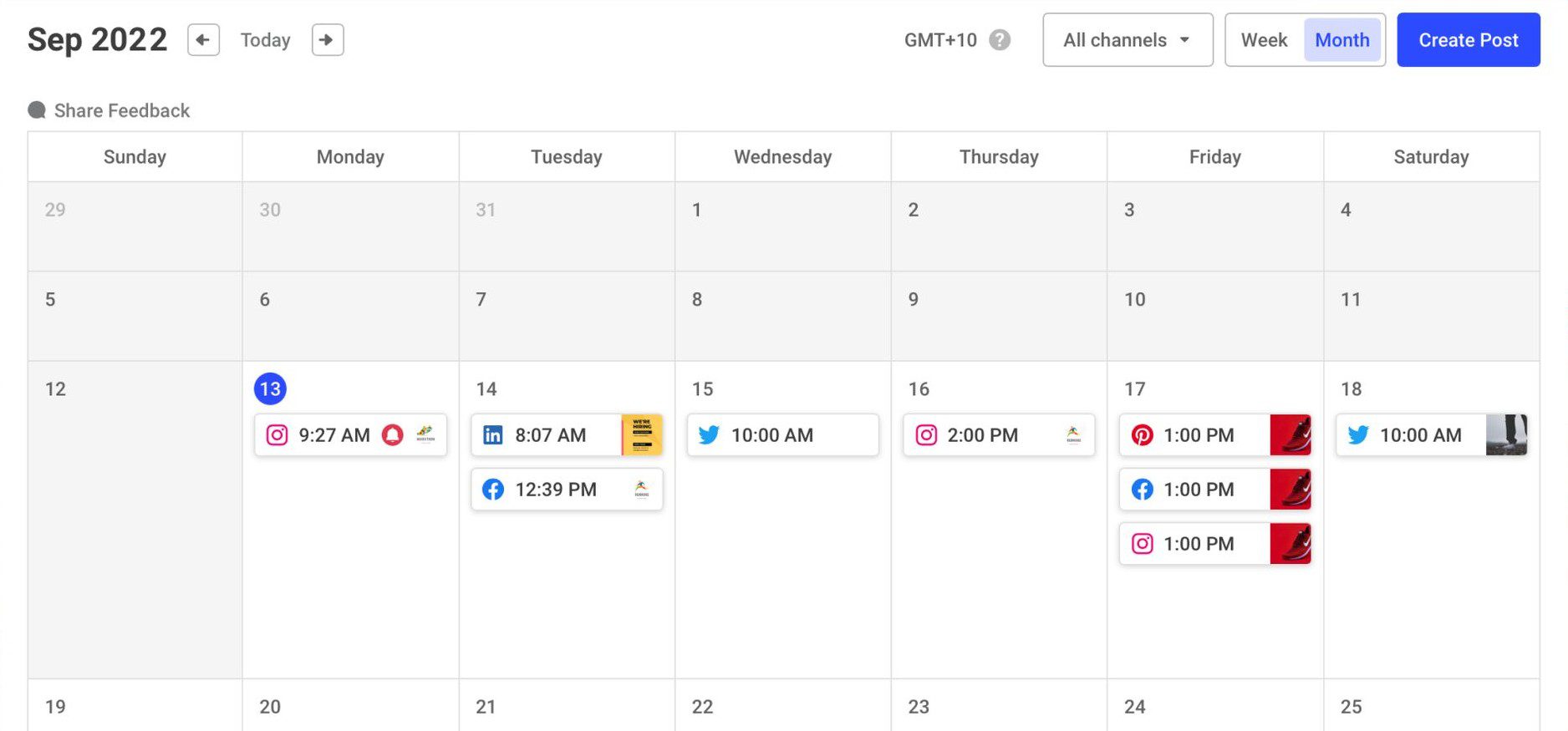 Calendario de publicaciones intermedias