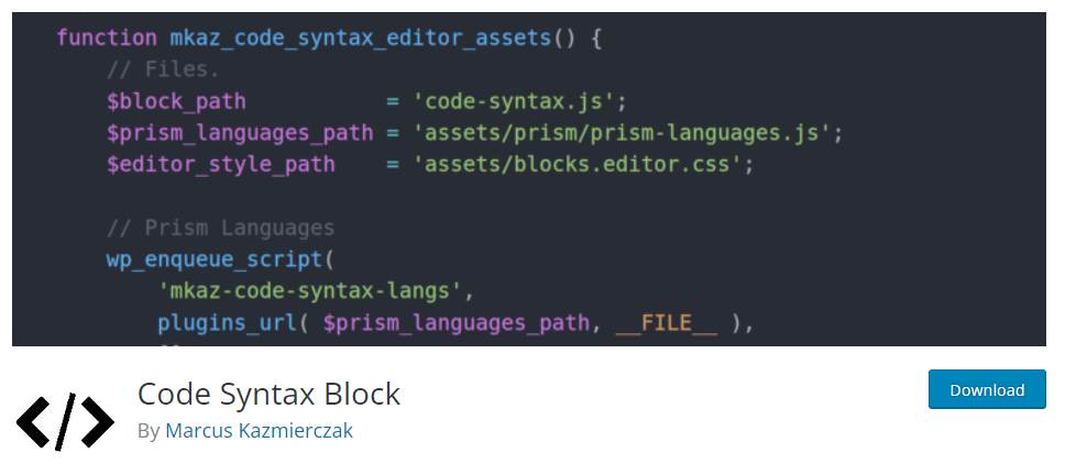 bloque de sintaxis de código