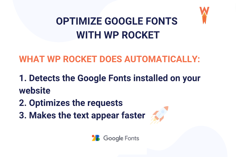 Google Fontsを自動的に最適化するにはWP Rocketを選択してください - 出典: WP Rocket