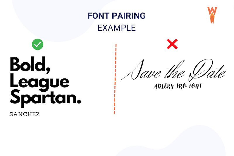 フォントのペアリングの例 - 出典: WP Rocket