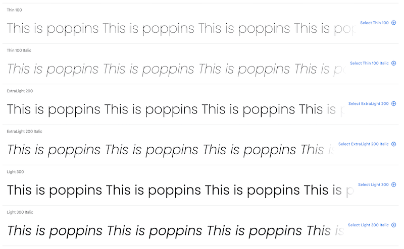 Poppins フォント - 出典: Google Fonts