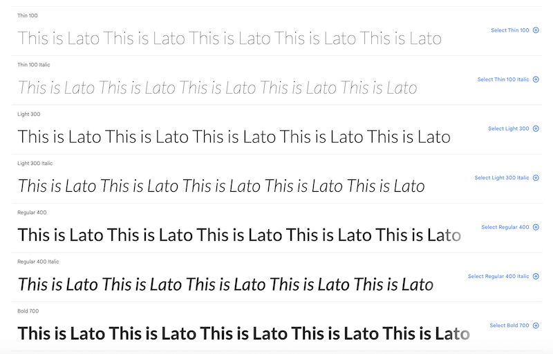 Lato フォント - 出典: Google Fonts