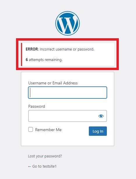 tentativi rimanenti limitano i tentativi di accesso a wordpress