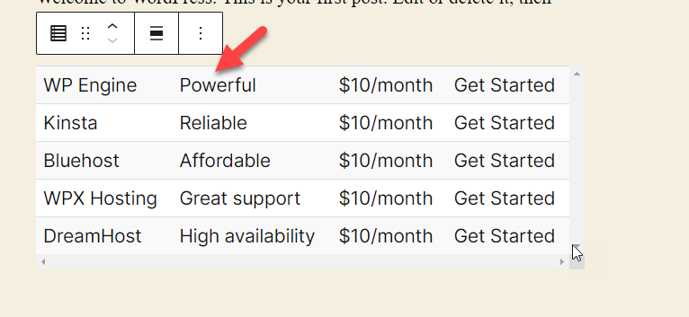 table embedded - buat tabel di WordPress