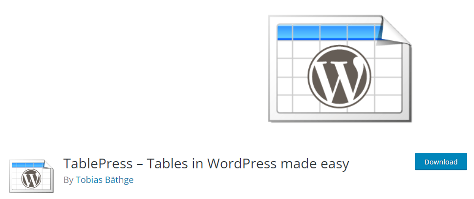 tablepress - WordPress에서 테이블 만들기