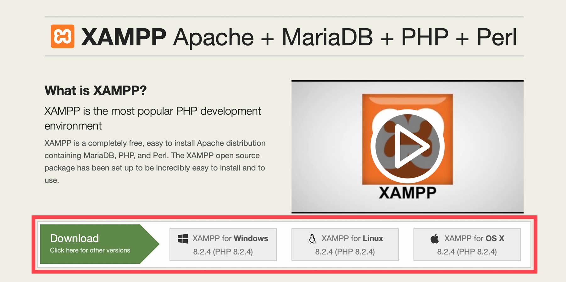 Scarica XAMPP