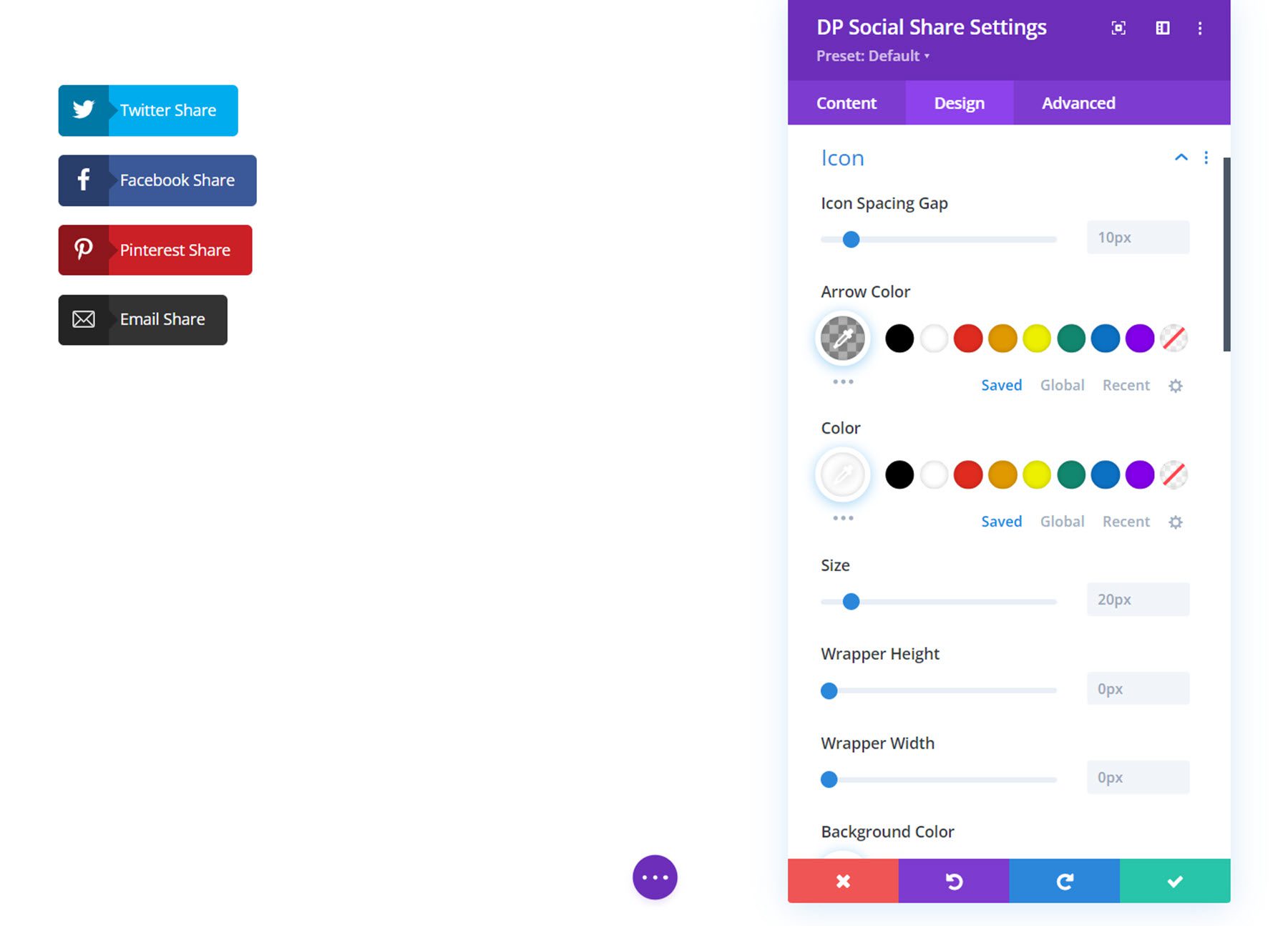 Divi Social Plus Ícono para compartir en redes sociales