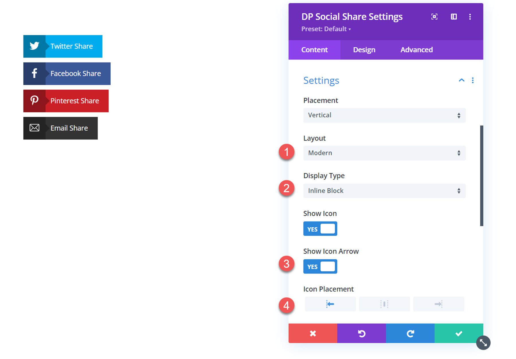 Divi Social Plus เค้าโครงแบ่งปันโซเชียล