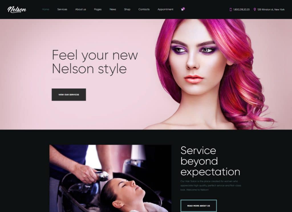 Nelson | Barbershop Peluquería, tatuaje y salón de belleza Tema de WordPress