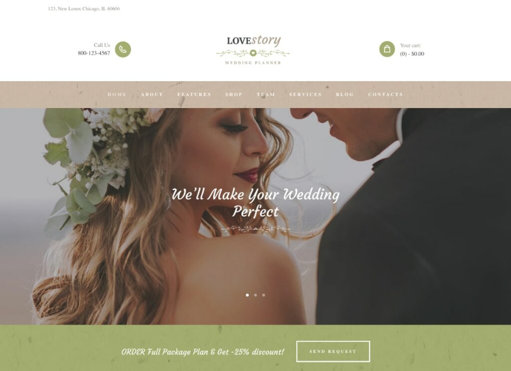 Storia d'amore | Un bellissimo tema WordPress per matrimoni ed eventi