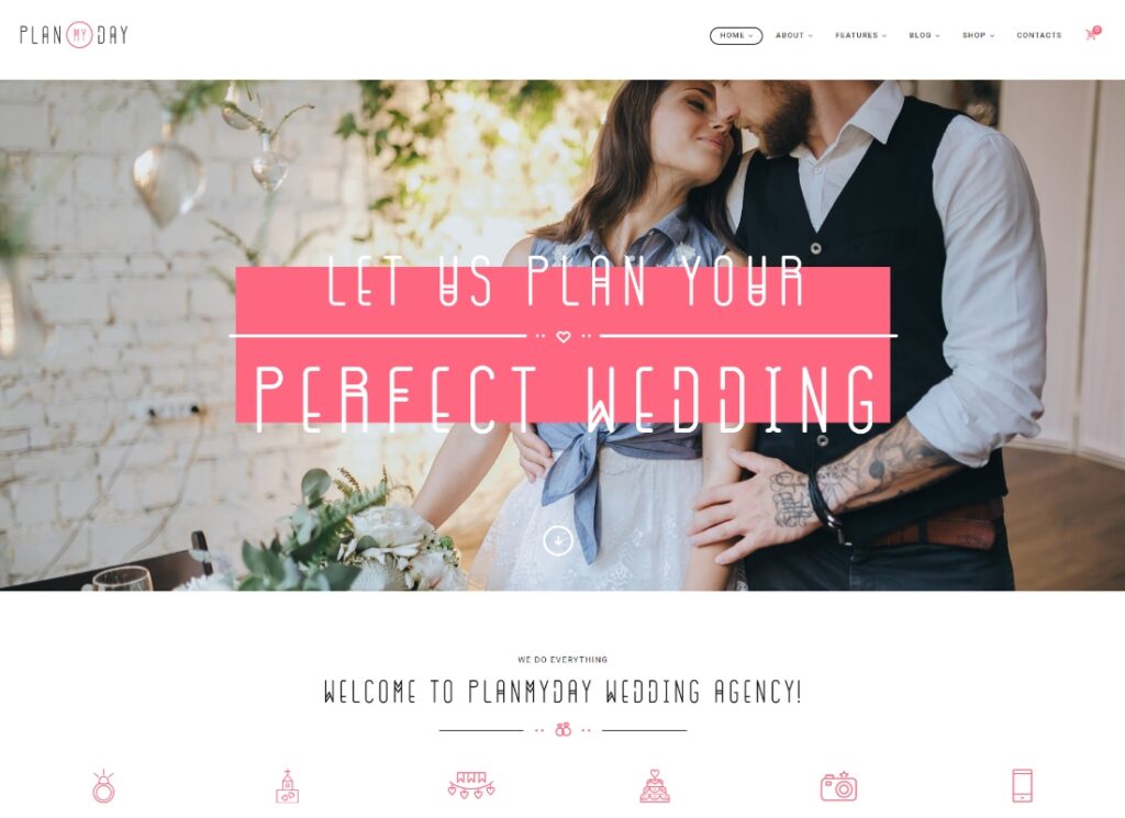 Plane meinen Tag | Hochzeits-/Eventplanungsagentur WordPress-Theme