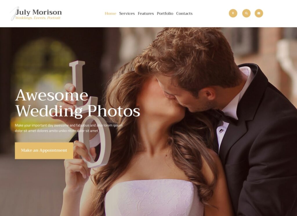 Juli Morison | Portofolio & Tema WordPress Blog Fotografer Acara yang Memikat