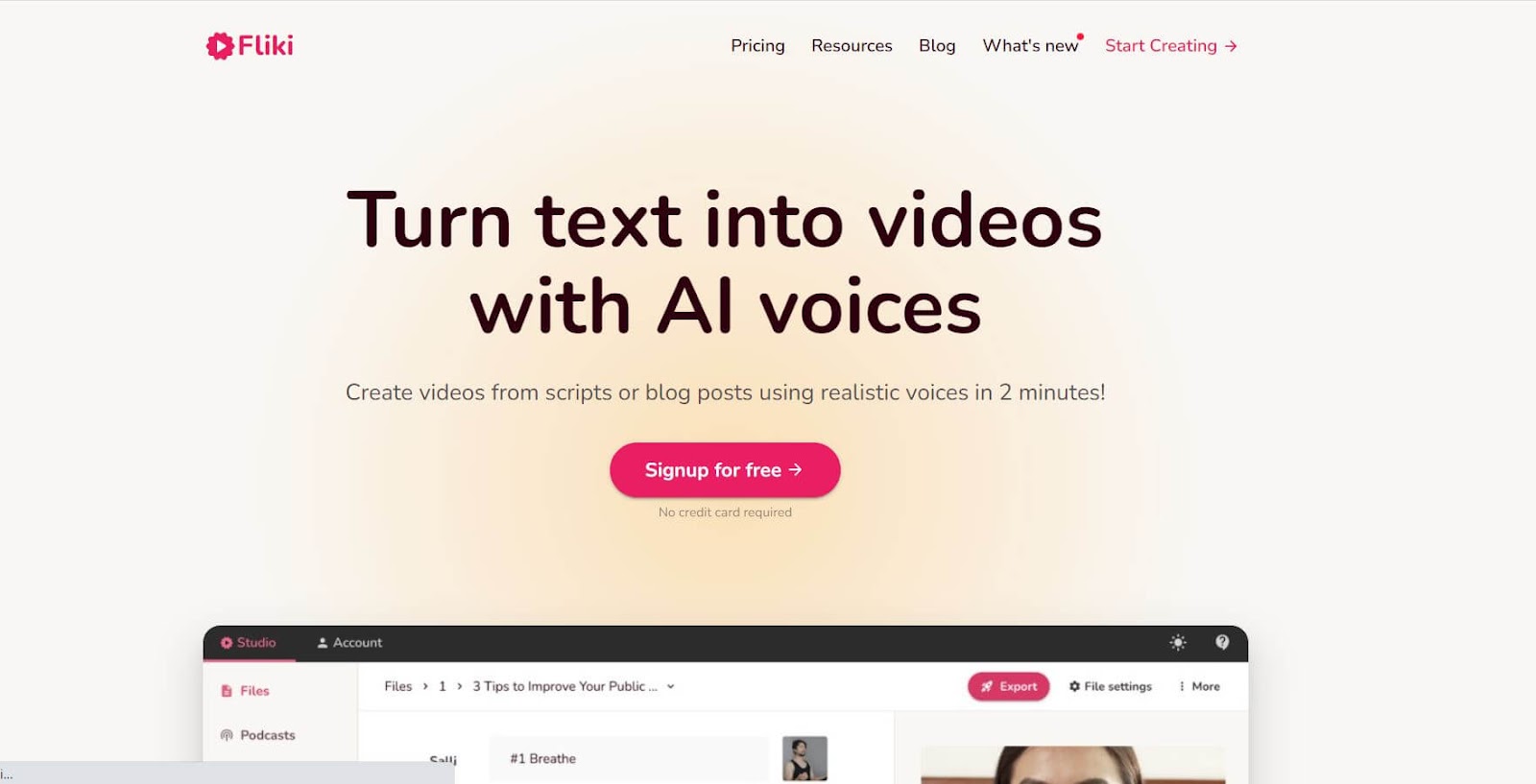 Fliki: Text-to-Audio Maker AI Tool 