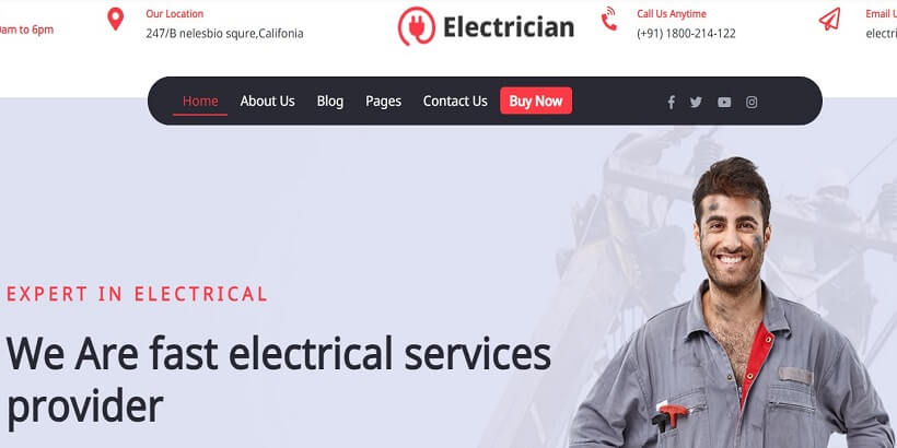 Eletricista-Serviços-Melhores-Eletrônicos-WordPress-Temas