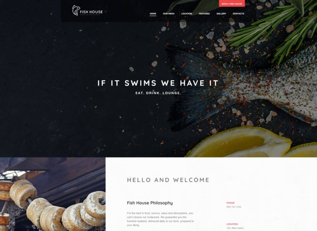 Fish House – Stilvolles Meeresfrüchte-Restaurant-WordPress-Theme