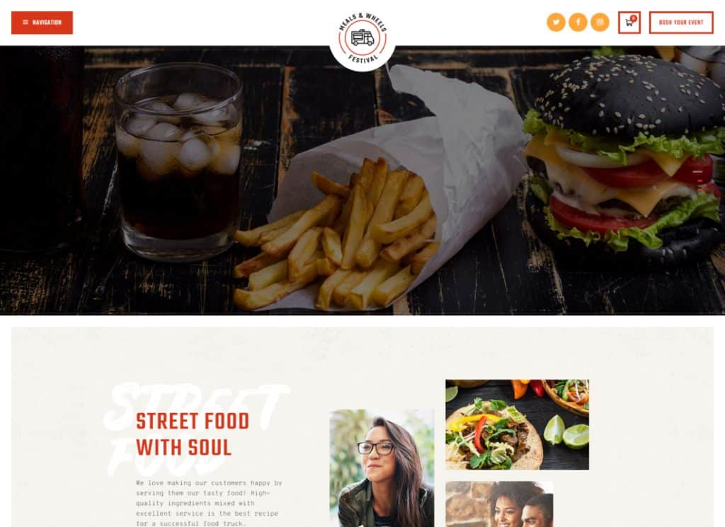 Meals & Wheels - Tema de WordPress para festivales callejeros y entrega de comida rápida