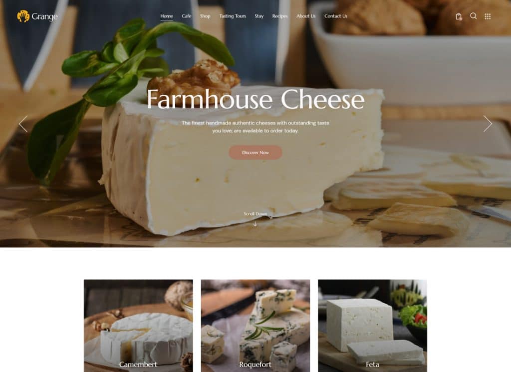 Grange – WordPress-Theme für Bauernhof, Basar und Lebensmittelmarkt