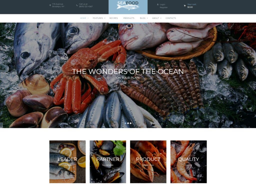 WordPress-Theme für Seafood Company und Fischrestaurant