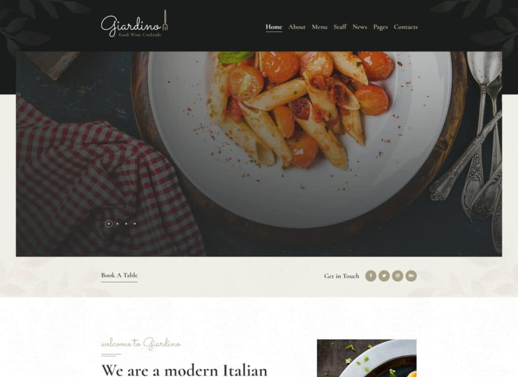 Giardino - イタリアン レストラン & カフェ WordPress テーマ