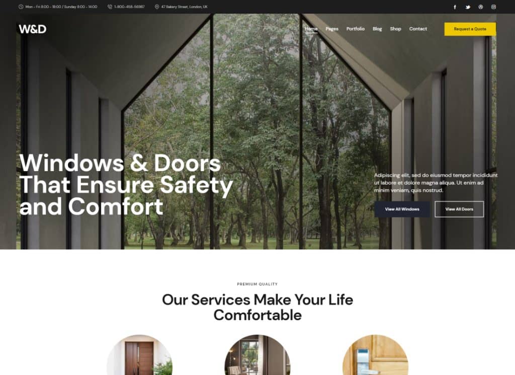 W&D - Tema WordPress pentru Windows & Doors Company