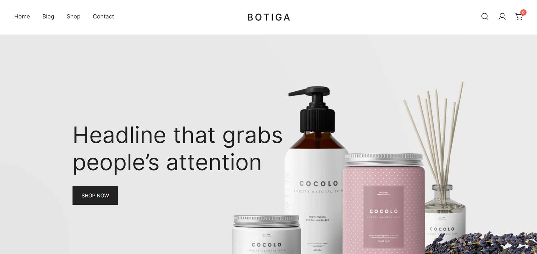 Botiga, un tema minimalista de WordPress para comercio electrónico