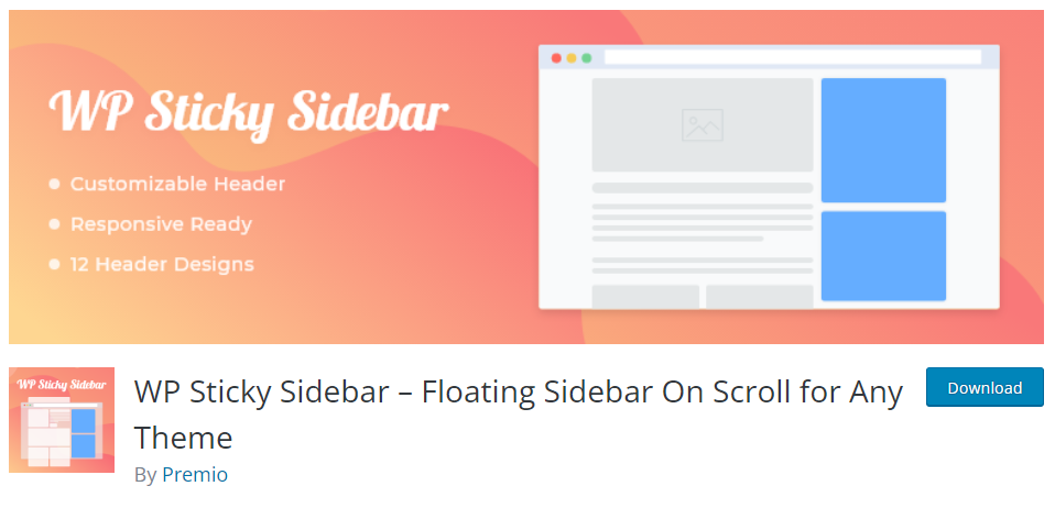 wp sticky sidebar - Cele mai bune pluginuri WordPress Sidebar (gratuit și premium)