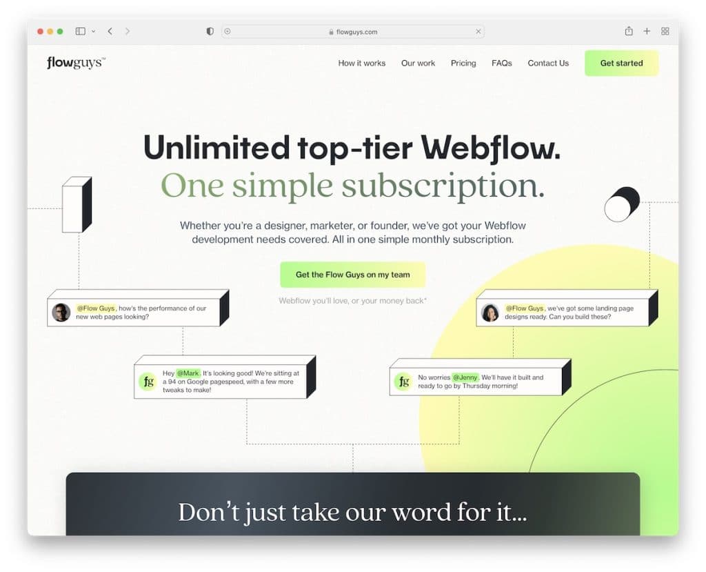 موقع ويب Flow guys webflow