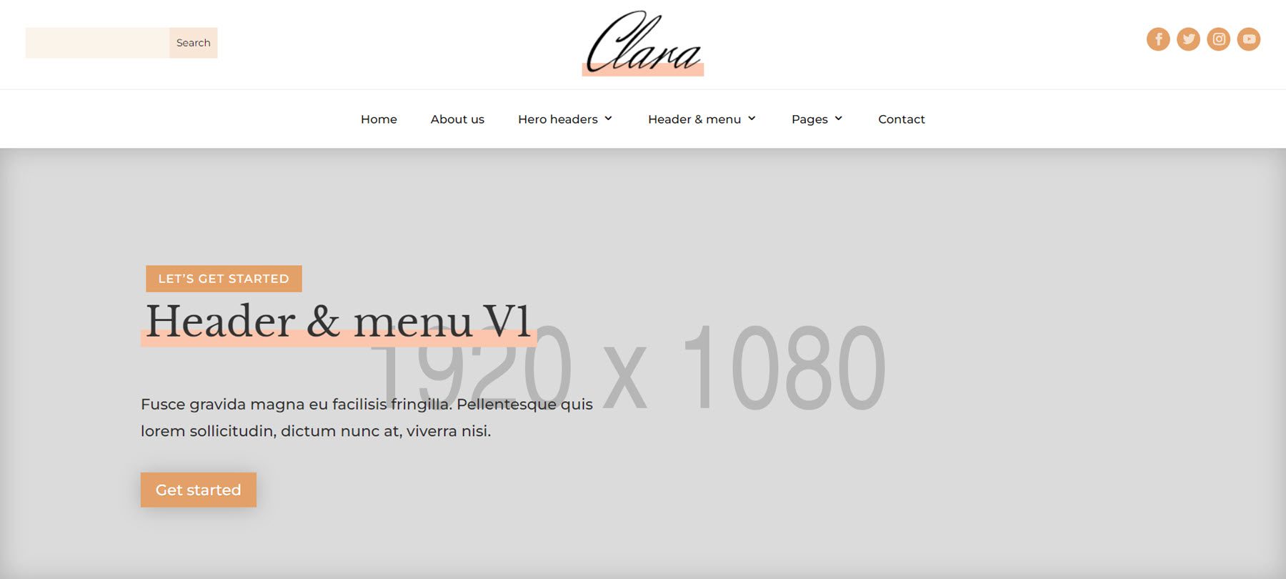 Clara Divi Child Theme Header-Menü 1